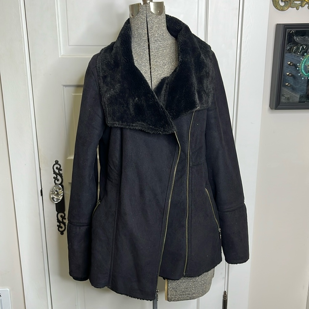 Black Prana Faux Fur Women's Jacket